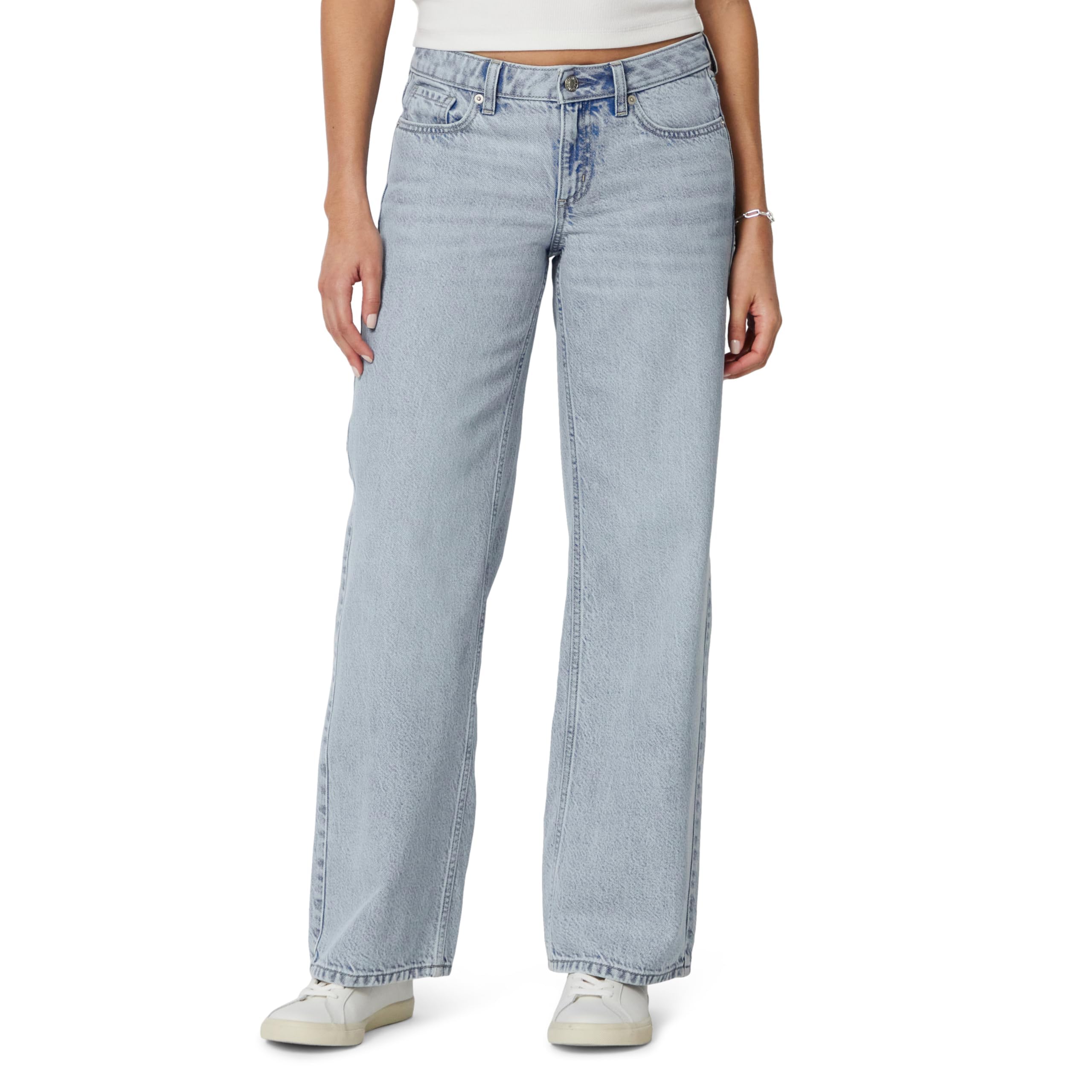 Amazon Essentials Jean Ultra Doux à Taille Basse et Jambes Larges Femme