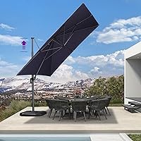 Vista 50 de PURPLE LEAF Sombrilla de Patio de 8 Pies para Exteriores Sombrilla Cantilever Cuadrada de Aluminio Sombrilla Offset con Rotación de 360 Grados
