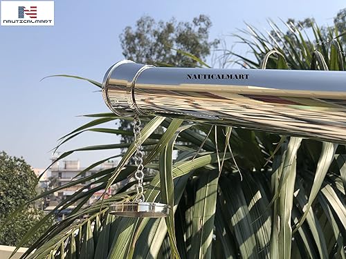 Miniatura 4 de Soporte de trípode para telescopio antiguo Elite de cuero blanco de diseñador de piso telescopio con base