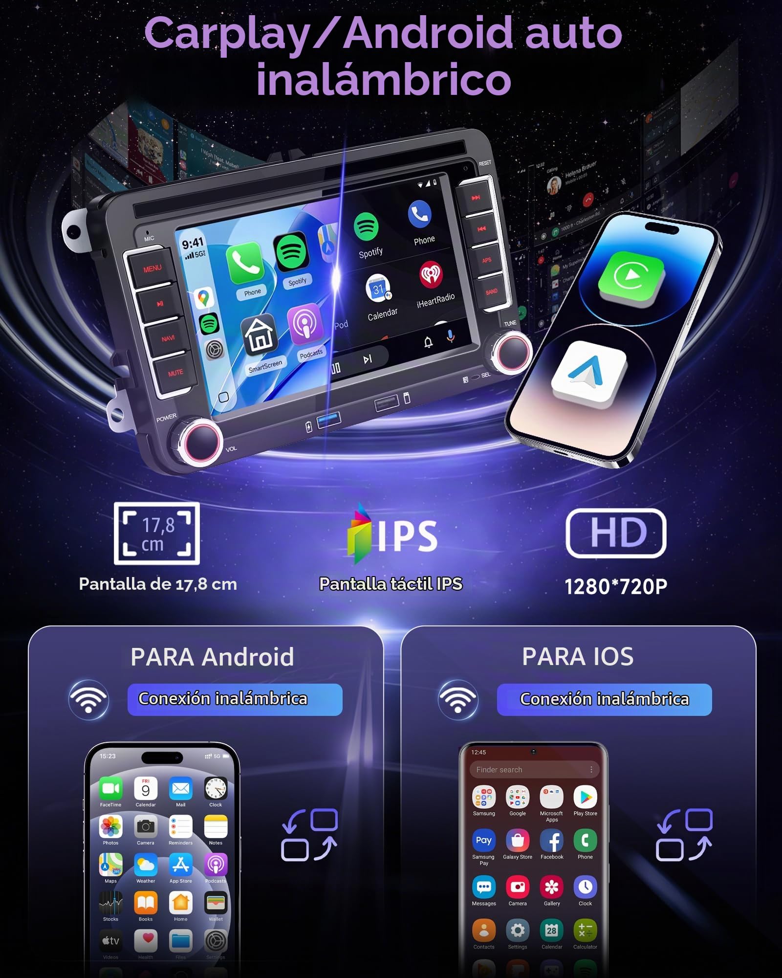 Android Radio Coche para VW Golf 5 Golf 6 Passat Polo Tiguan Touran Caddy