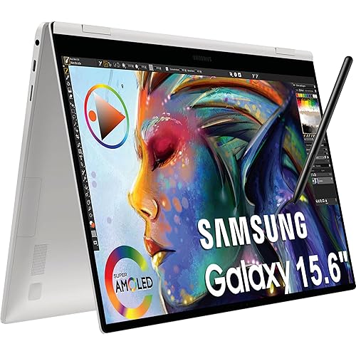 Samsung Galaxy Book Pro 360 2-in-1 Laptop w/ S Pen (15.6" FHD AMOLED Touchscreen, Intel 12-Core i7-1260P, 16GB RAM, 1TB SSD) for Professionals, Fingerprint, Backlit, Wi-Fi 6E, Win 11 Pro, NP950QED
