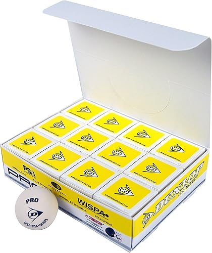 Dunlop Bola de calabaza Pro Glass Court, caja de 12 bolas