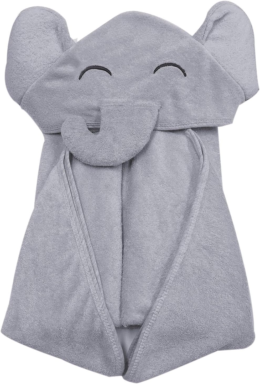 YOYOO Premium Baby Bath Towel – Viscose Derived from Bamboo, Baby Hooded Towels - Newborn Essential Cute Grey Little Elephant -Perfect Baby Registry Gifts for Boy Girl