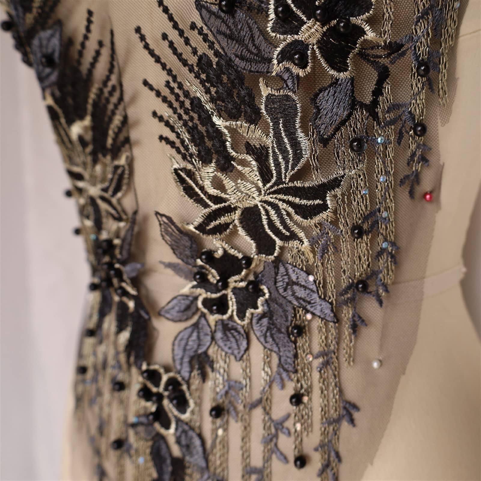 Appliques De Luxe En Dentelle Perlée De Fleurs En Strass Pour Robes De Mariée, Patchs Appliqués En Dentelle à Coudre, Décoration De Ceinture De Taille Brodée