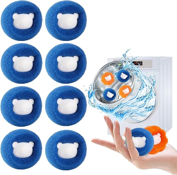 Washing Machine Hair Catcher, 8 Pieces Hair Catch Washing Machine, and Remove Pet Hair and Fluff from Clothing and Bedding - 1
