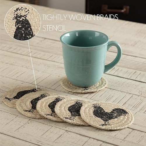 Vista 21 de VHC Brands Sawyer Mill - Decoración de mesa de carbón, juego de posavasos, vaca