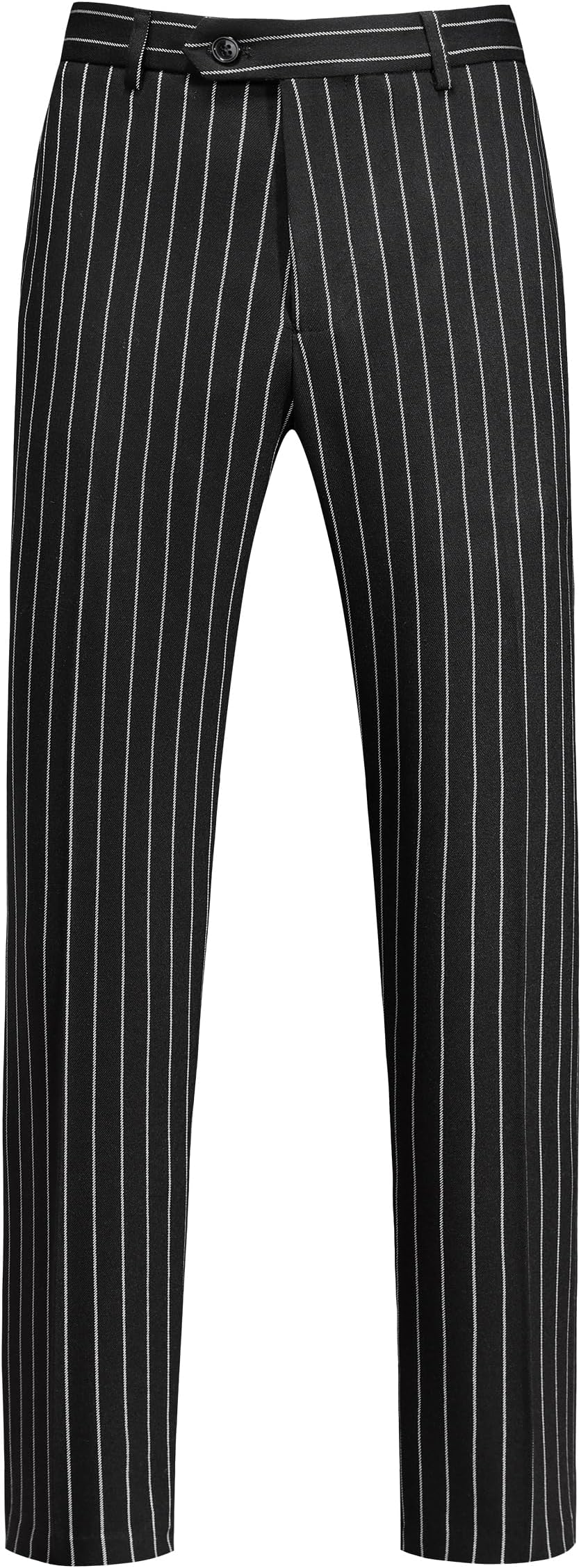 Men’s Striped Slim Fit Dress Pants – Lightweight Flat Front Pinstripe Suit Trousers, Business Casual Slacks