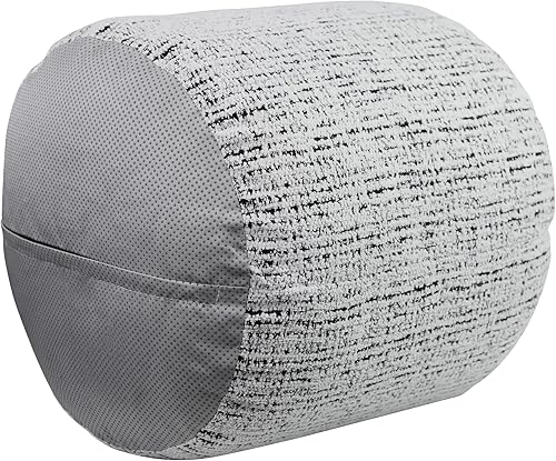 Miniatura 6 de Lexicon Puf otomano, reposapiés otomano redondo, puf de tela de chenilla, taburetes pequeños para sofá con relleno para sala de estar/dormitorio,