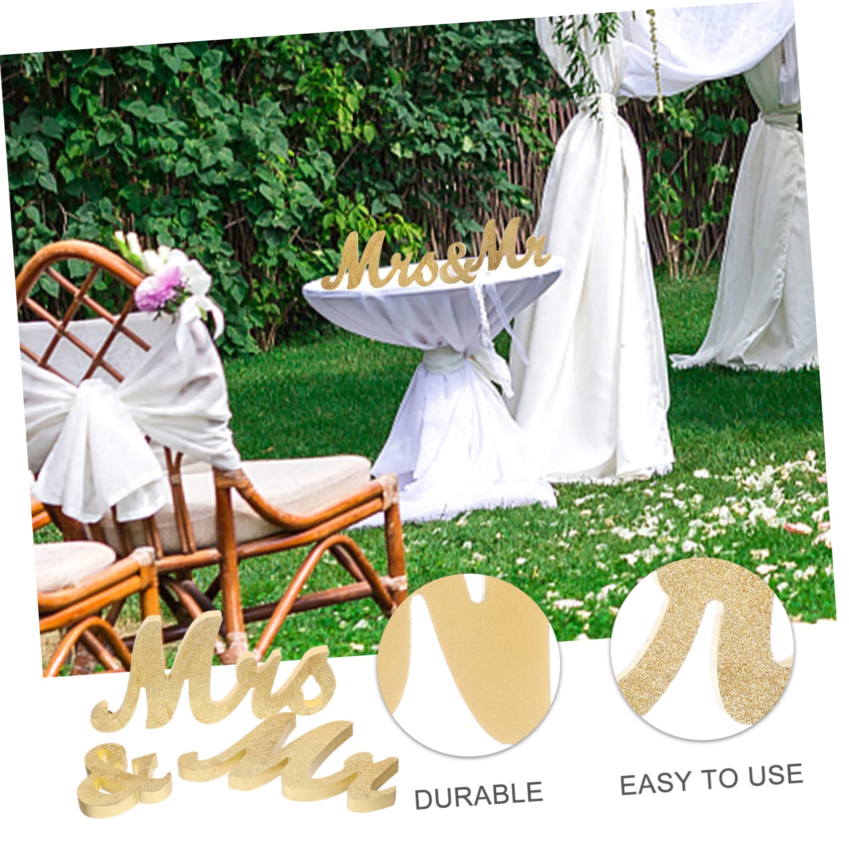 1 Satz Holzschilder für Hochzeiten Dekoration Valentinstag Party Accessoire Romantische Fotorequisiten für Hochzeitsfeiern Leicht und Kompakt für Einfache Handhabung