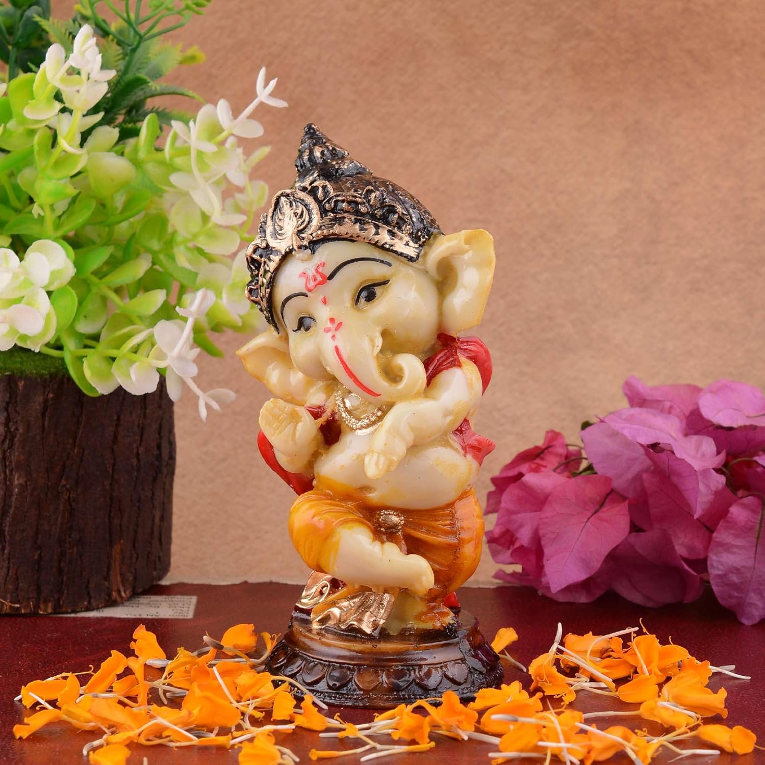 Arryaa Mart Ganesha Statue Idol Shriganesh Bhagwan Murti/Home, Office Decor/Car Dashboard Ganpati/Lord Vinayaka Statue God of Luck & Success Sculpture/Gift Items -07