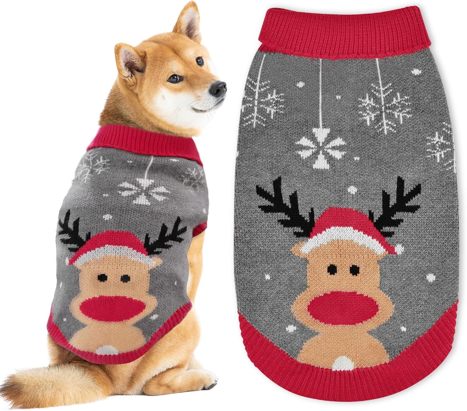 Dog Christmas Jumper, FWLWTWSS Reindeer Christmas Dog Jumper