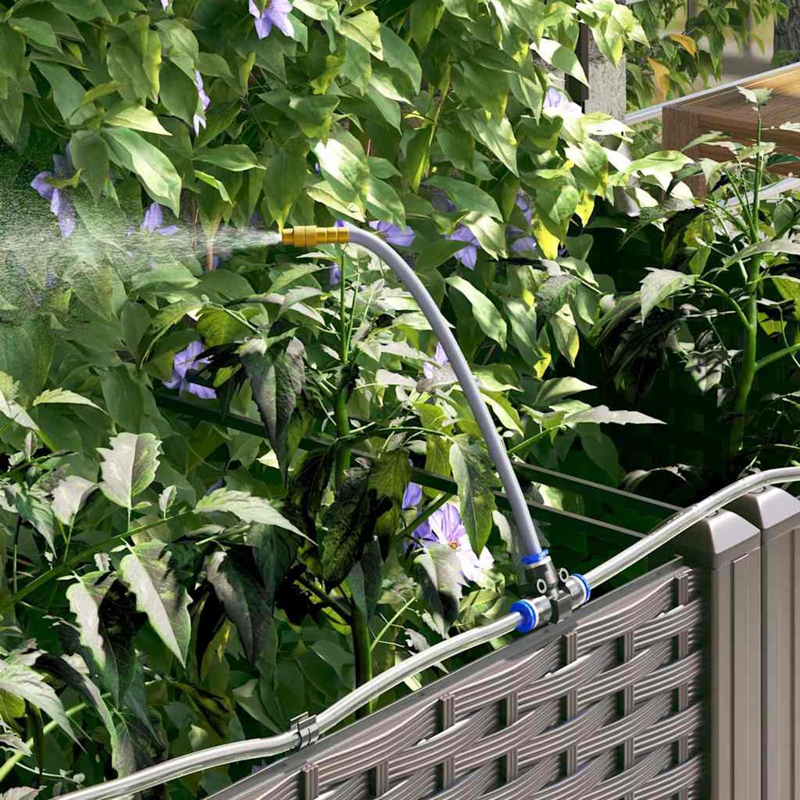 Gecheer Vaso da Giardino con Sistema di irrigazione Automatica, 80 x 40 x 142 cm, plastica, Vaso per Esterno con Auto-irrigazione for Giardino e terrazza