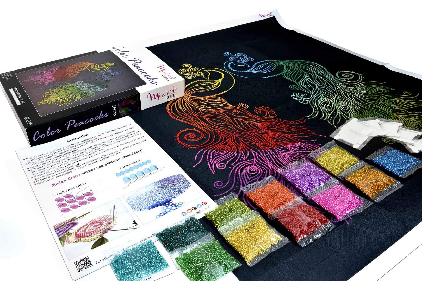 Miniart Crafts Bead Embroidery Kit, Multi, 50 x 57 cm - Image 2
