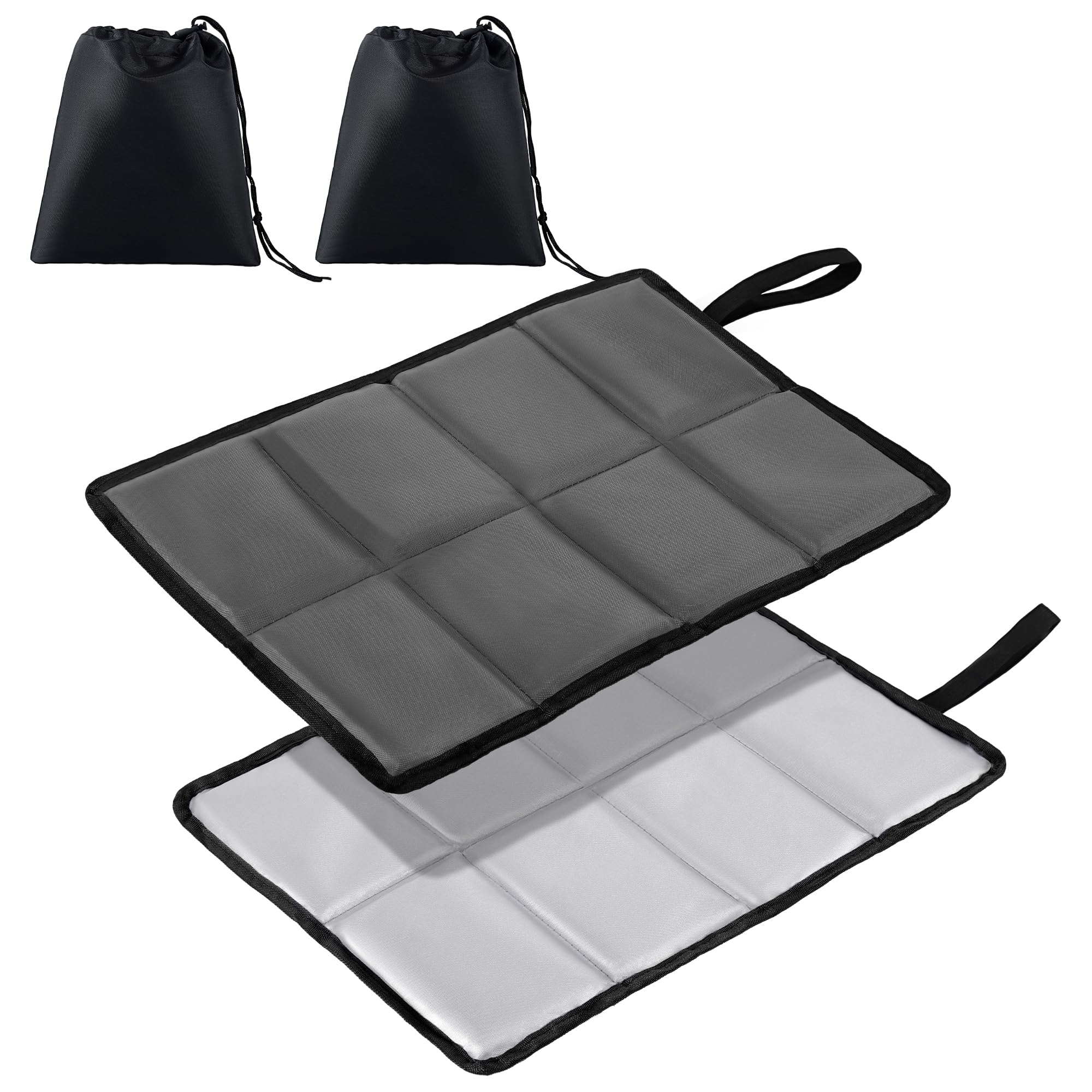 WUFANC 2er Pack Sitzkissen Outdoor Faltbar, Thermo Sitzkissen Faltbar | Wasserdichte, Maschinenwaschbar, Sitzunterlage Outdoor mit 2 Aufbewahrungstasche, für Camping, Picknicks, Angeln