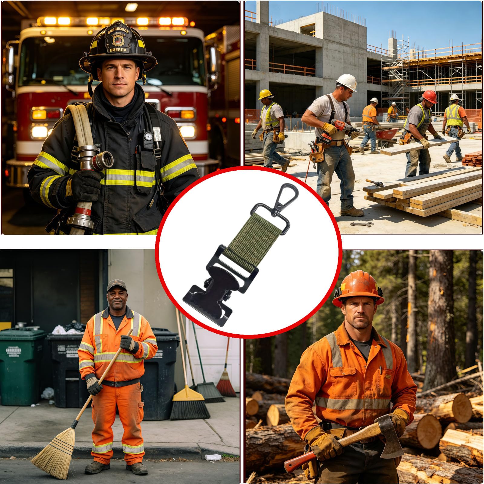 Handschuhclip für Arbeitshandschuhhalter, Greifer, Sicherheit, Rettung, Feuerwehrmann, Turnout, Ausrüstung, Handschuhgurt mit Krokodilklemme, 4 Stück