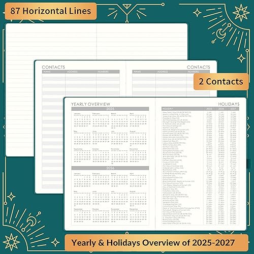 Miniatura 5 de Agenda 2025-2026  Agenda semanal y mensual 2025-2026, julio 2025 a junio 2026, 5.75 x 8.25 pulgadas, piel sintética con bolsillo trasero y 40