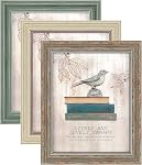 XUANLUO 3 Pack 5x7 Inch Picture Frames Farmhouse Rustic Vintage Distressed Wood Grain Photo Frame with HD plastic cover for Table Top Display and Wall Hanging