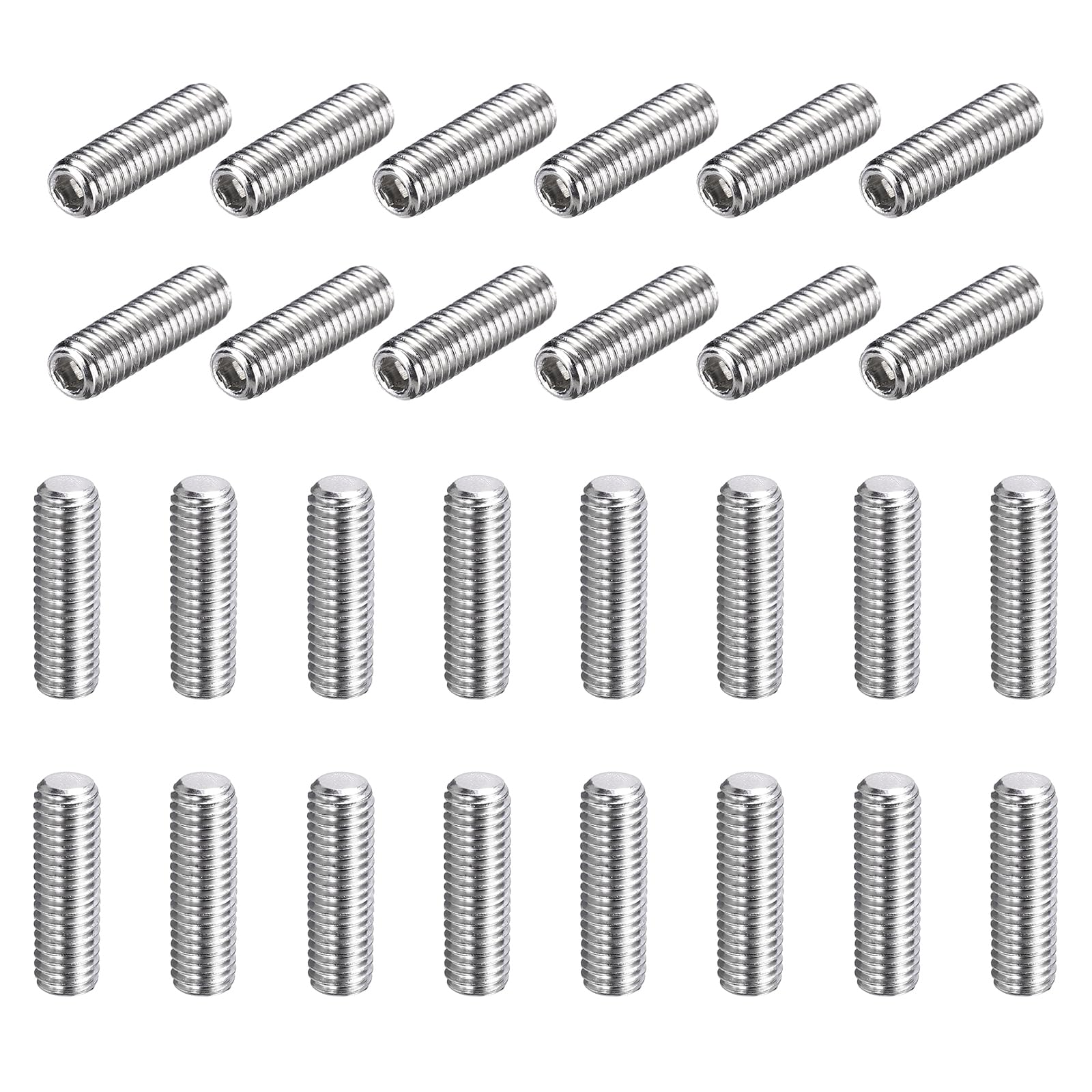 sourcing map 30 Pcs M5-0.8 x 14mm Grub Screws, 304 Stainless Steel Cup Point Allen Head Screws Internal Hex Socket Drive for Bathroom Fixtures Repair Furniture DIY Project