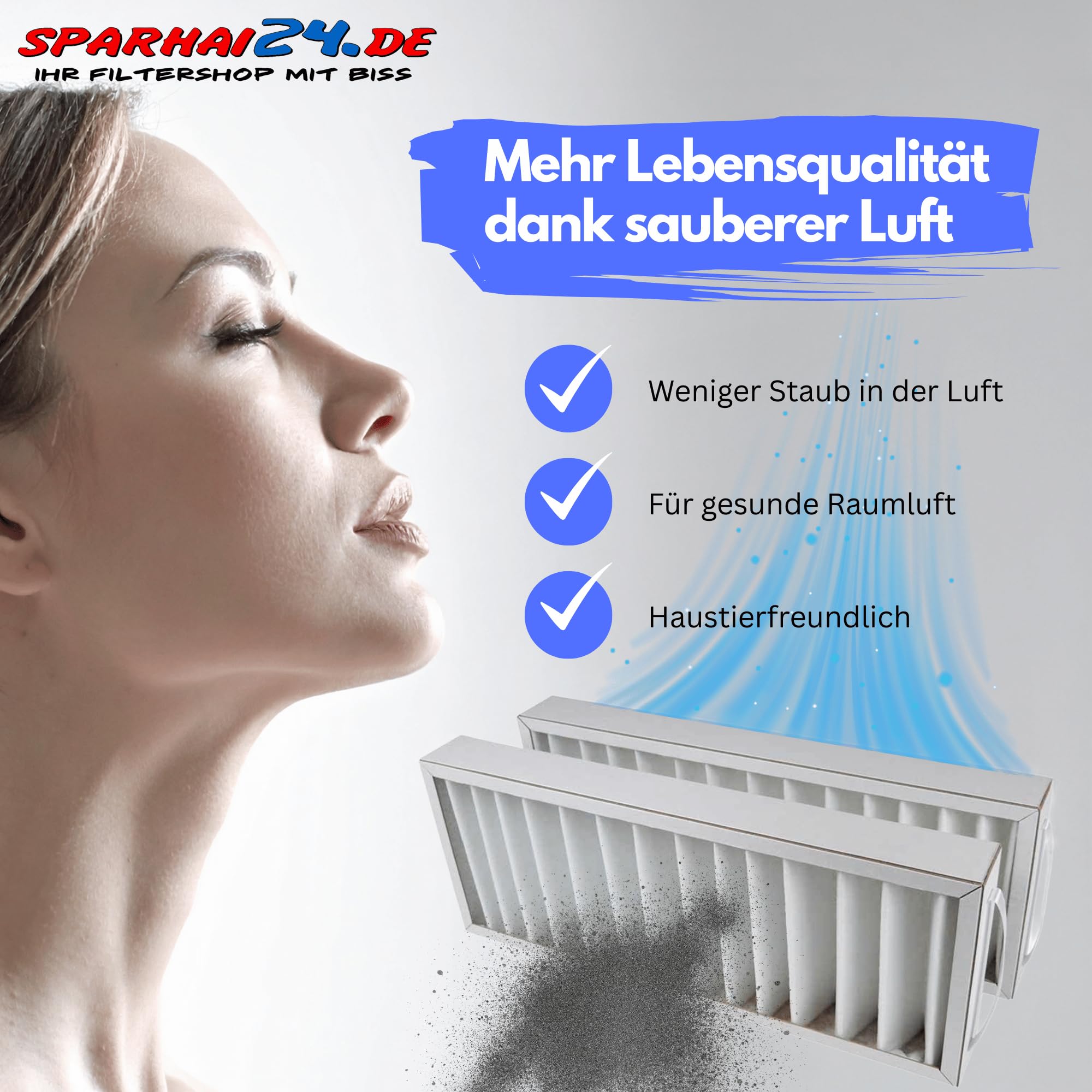 Sparhai24 | Filter passend für Pluggit Avent P310 | Erstausrüster-Qualität | APFG4-310 | 412x159x46mm | 10x G4