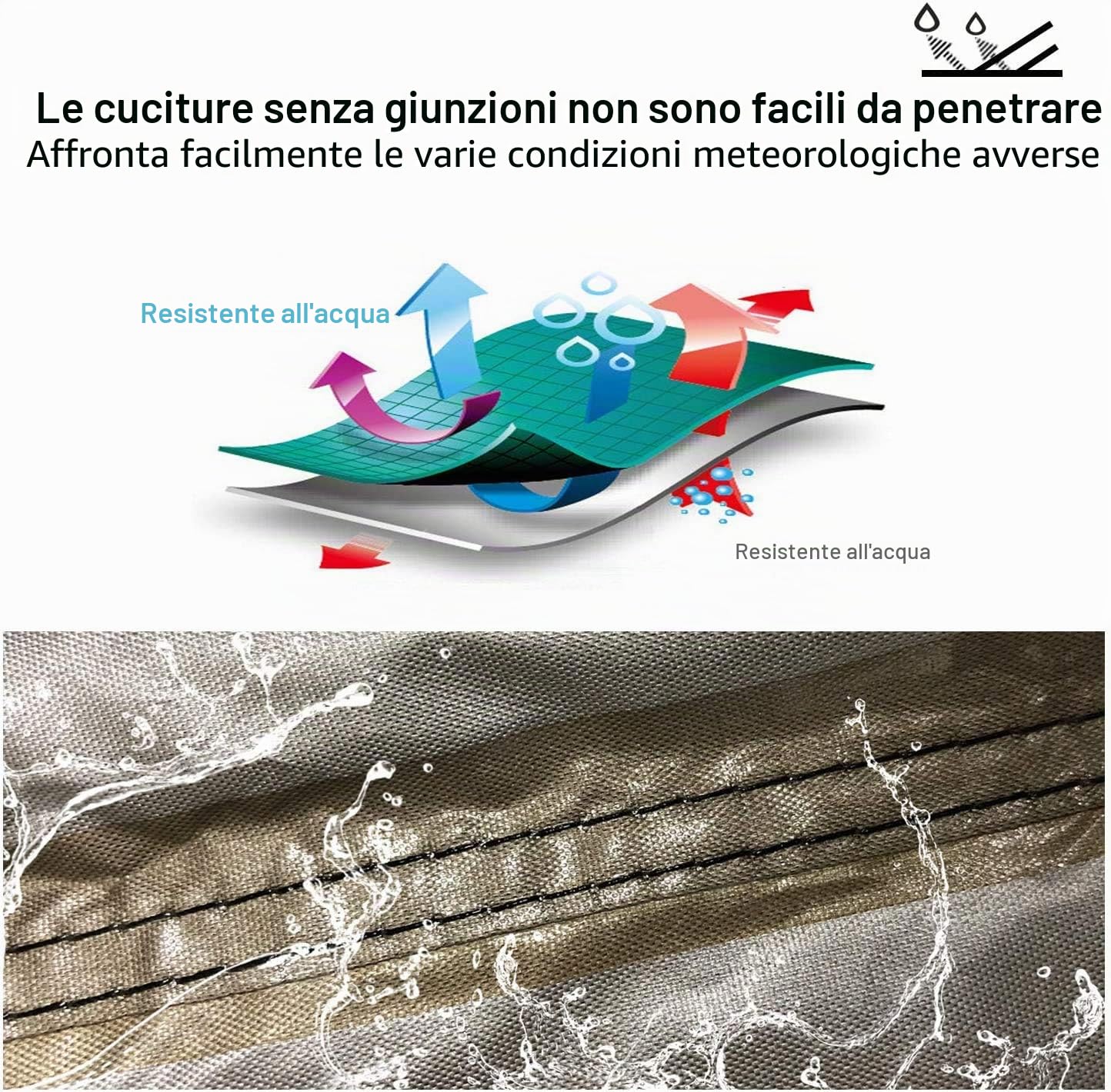 WinPower Copri Moto Copertura Impermeabile A prova di vento Anti polvere Pioggia UV Interno All'aperto Protezione con Lock-holes Borsa di stoccaggio 295 x 110 x 140cm, Extra Grande 4XL