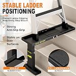 Ladder Extender Heavy Duty Ladder Leveler 440LBS Weight Capacity 12.3" to 19.2" Adjustable Height 22.5" to 25.6" Adjustable Platform Length Fits Single and Extension Ladders (Iron)