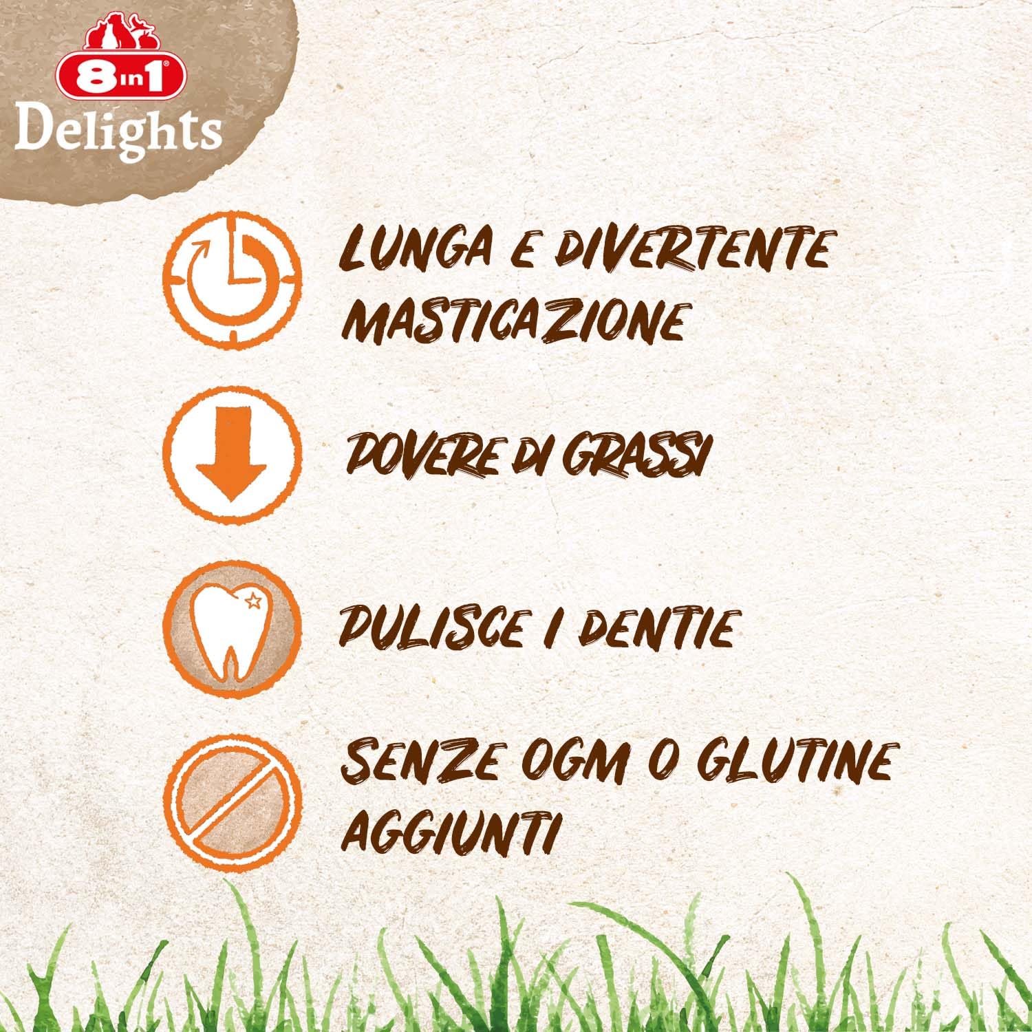 8in1 Delights Chewy Braids XS/S - gustosi bocconcini per cani di piccola taglia, pelle di manzo soda con delizioso pollo, sacchetto da 75 g (5 pezzi)