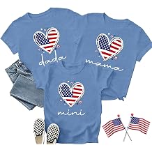 USA Family Matching Shirts Kids American Flag T-Shirt Patriotic Tee Tops 4th of July Gift
