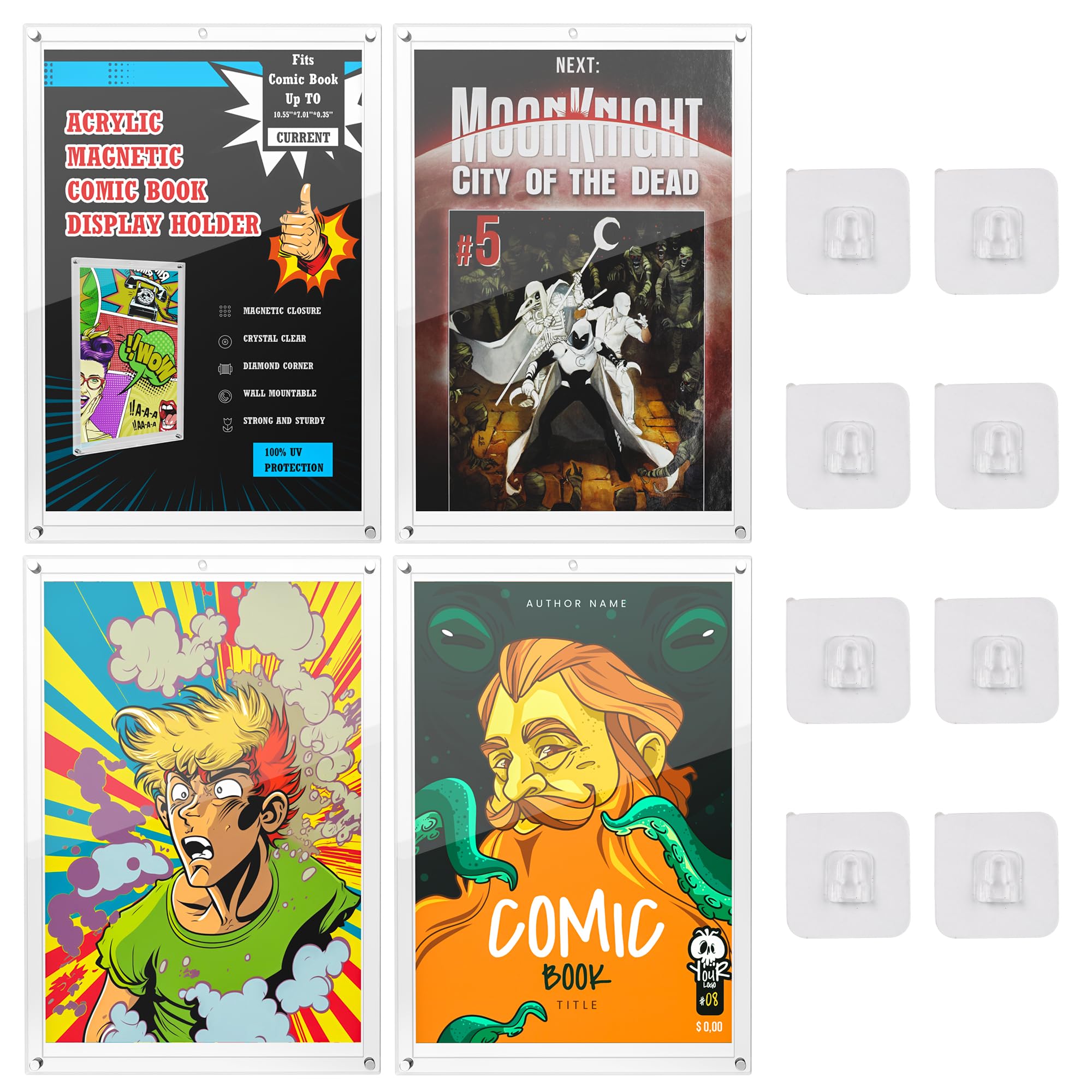 Amazon.com: 4 Pack Magnetic Comic Book Protector Hard Case Current