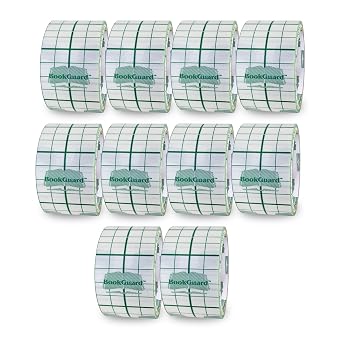 BookGuard 1 Inch Clear Archival Book Repair Tape, 10 Yard Roll, Case of 10