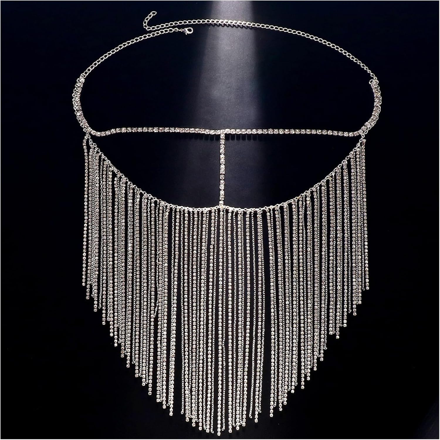 Rhinestone Tassel Veil Masks Women Headwear Face Chains Mask Masquerade Dance Party Costume Face Accessories Jewelry