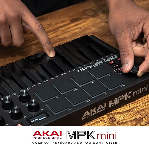 Miniatura 14 de Akai Professional MPK Mini MK3 - Controlador de teclado MIDI USB de 25 teclas con 8 almohadillas de percusión con retroiluminación, 8 perillas