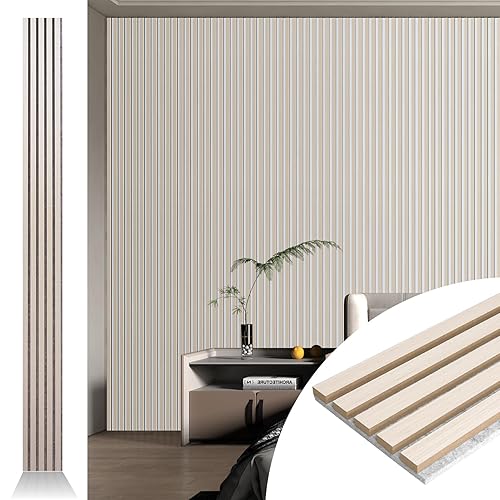 Art3d 4pcs - 107*8in. (Pack Of 4) Wall Panel Acoustic, White Elm - 4pcs - 107*8in. - White Elm