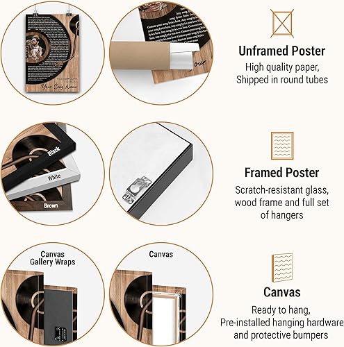 Miniatura 3 de VICILO Regalos para marido  Letras de canciones personalizadas con marco para él  Acordes de canción perfectos para pareja, aniversario de un año,