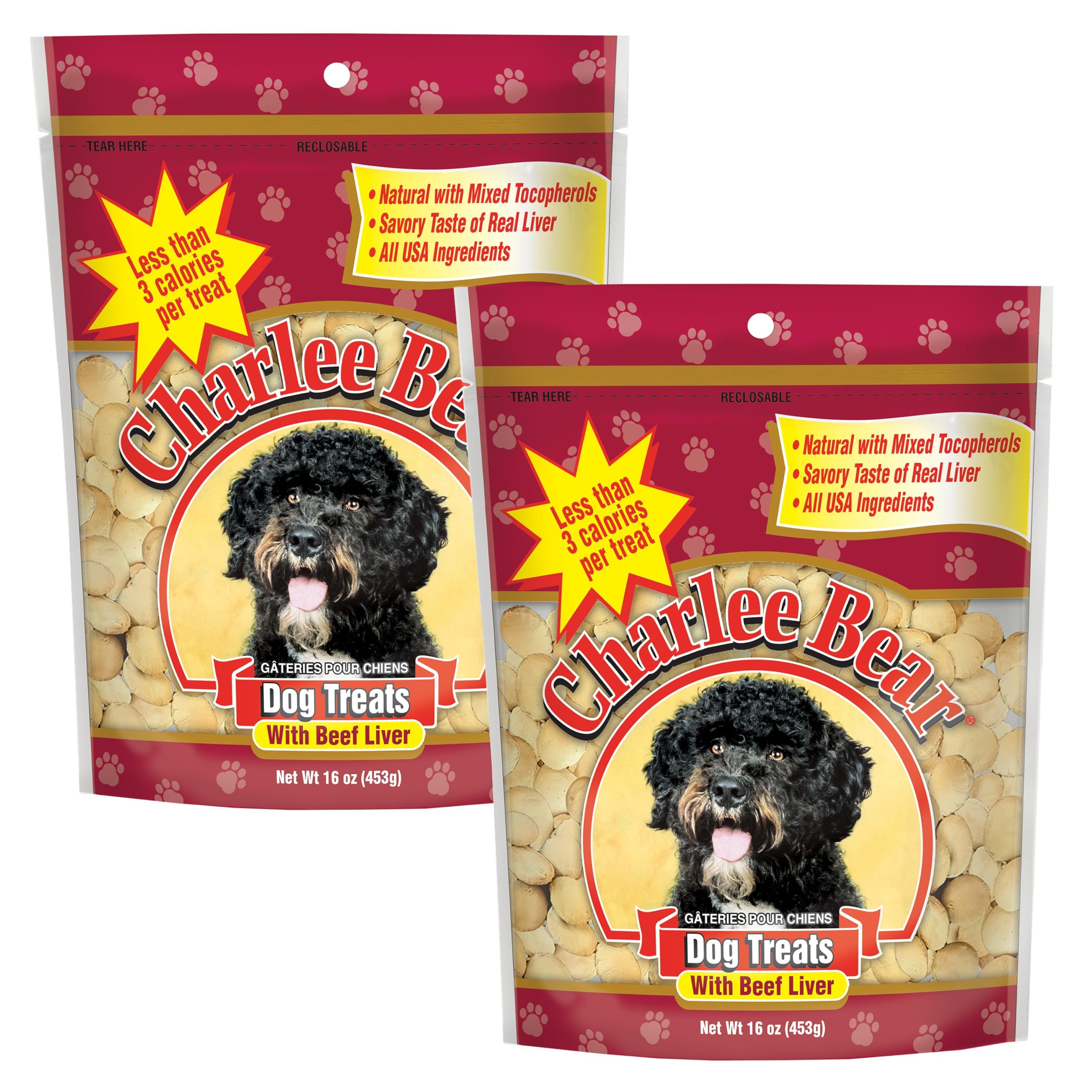 Charlee Bear Original Crunch Beef Liver 2-Pack