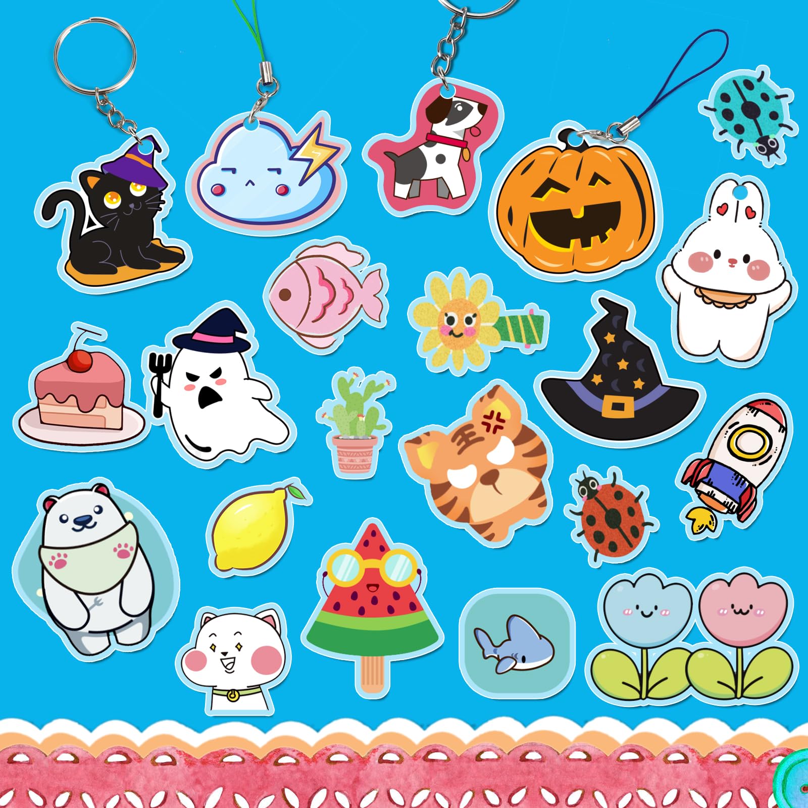 Kit Plastica Termoretraibile Draupnir 165 Pezzi - Fogli Vuoti Con Portachiavi E Accessori Per DIY - Foto 5