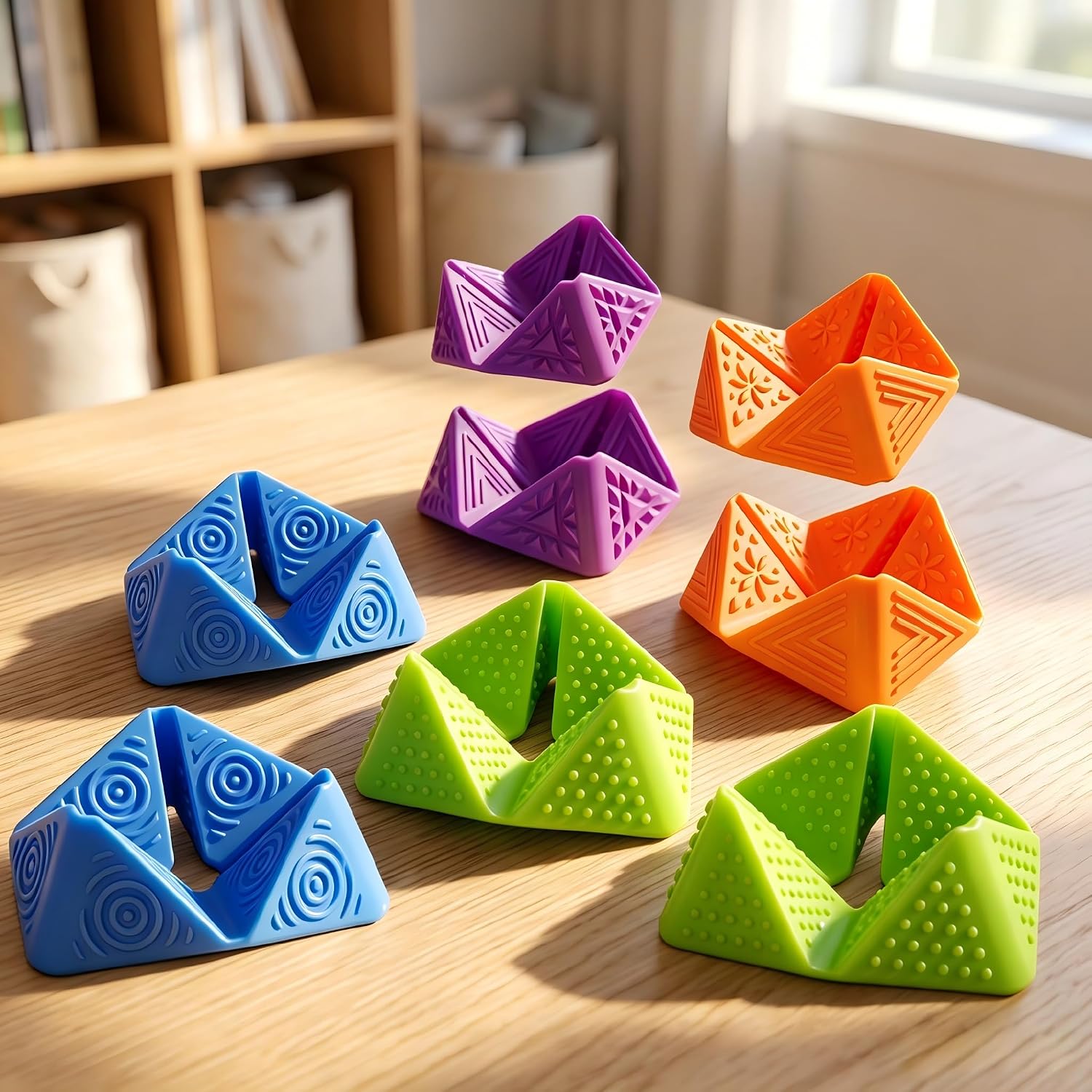 8 Pack Fidget Sensory Toys for Kids & Adults, Stress Relief and Calm Down. | Quiet Silicone Sensory Toys for Kids & Adults, for Autism, Anxiety & ADHD, Calming Must-Haves for Desk, Travel & Classroom