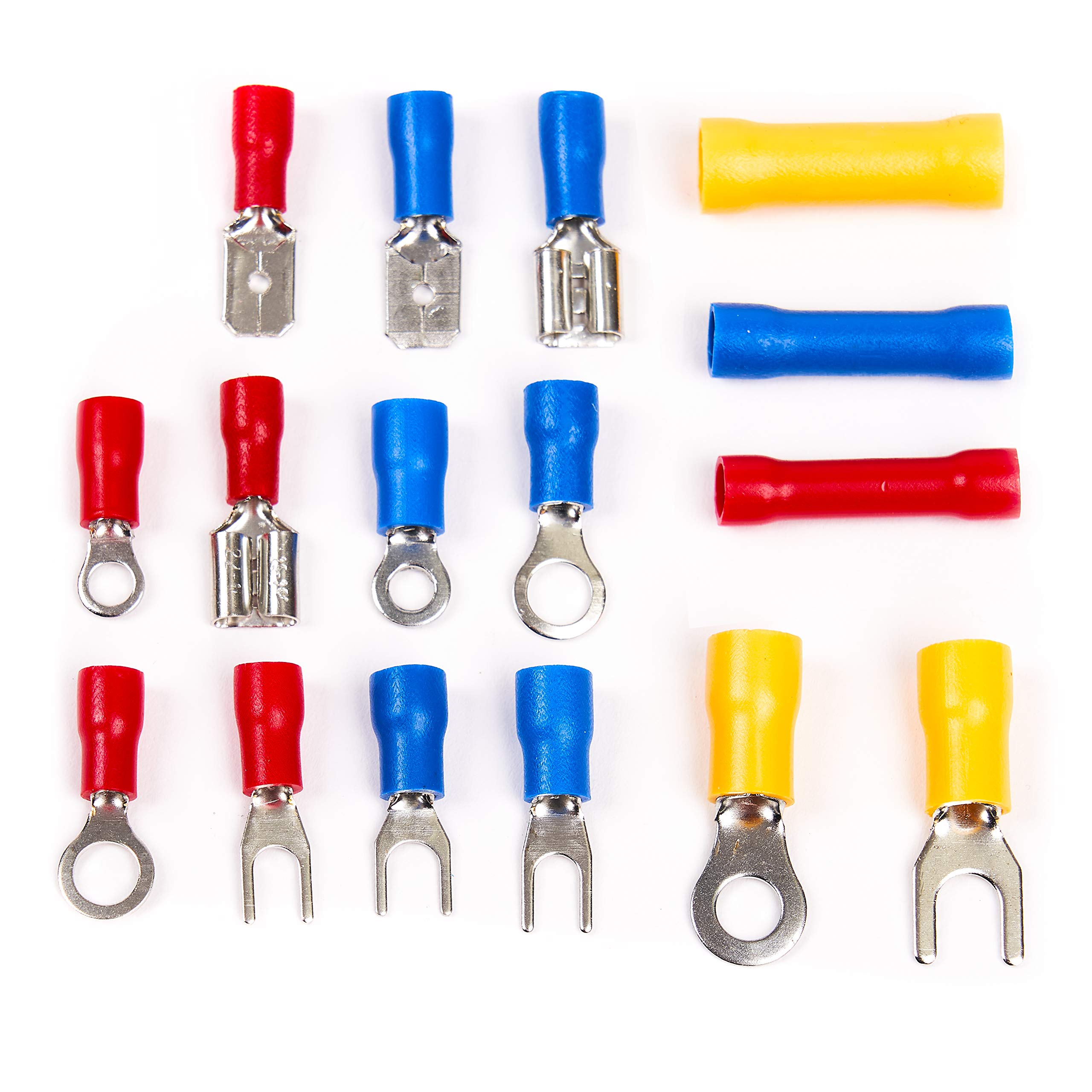 Belva BKIT150 158 Piece Car Audio Terminal Connector Kit with 3-in-1 Crimping Tool | Includes Butt Connectors, Quick Disconnects, & Fork Connectors from 22-10 AWG