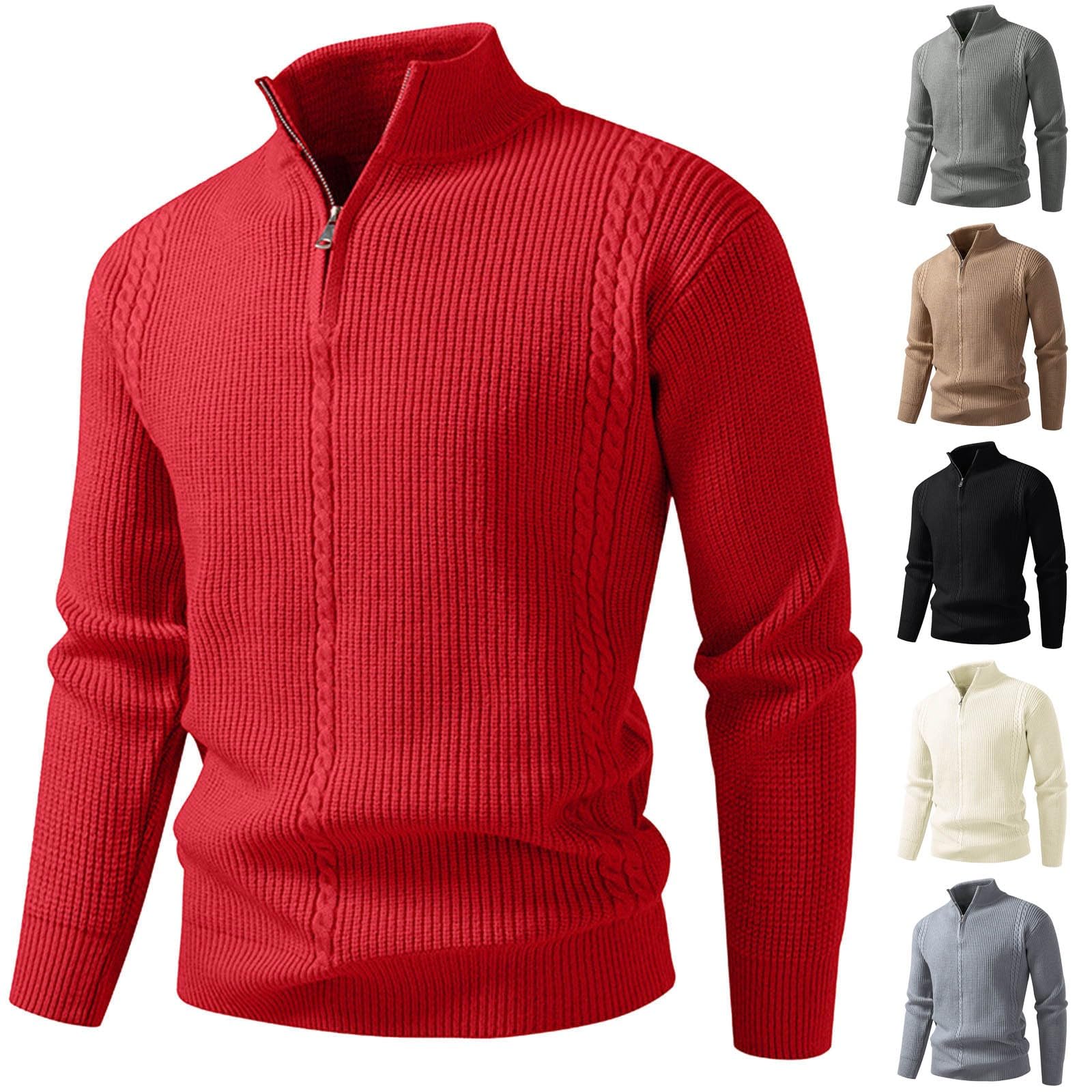 Suéter de punto ajustado y cálido de invierno, abrigo de manga larga, ropa informal para exteriores, jersey para clima frío