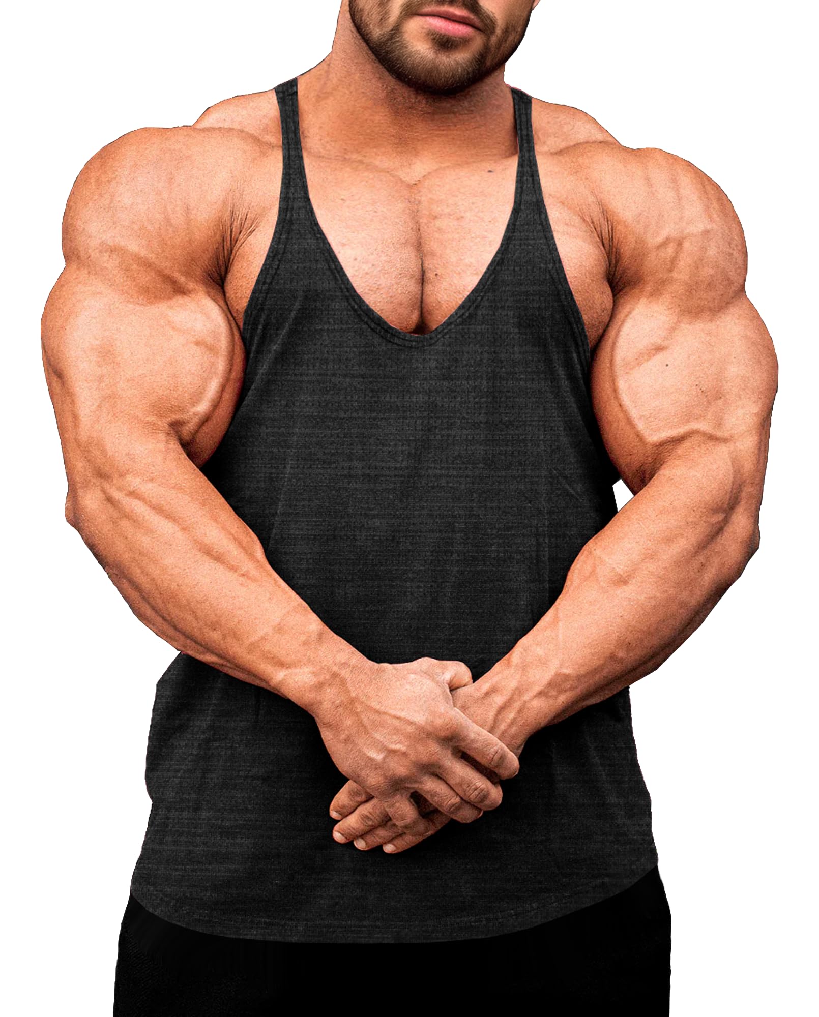 Lehmanlin Męski tank top na siłownię kulturystyka mięśnie fitness siłownia szybkoschnąca oddychająca sportowa koszulka tank top