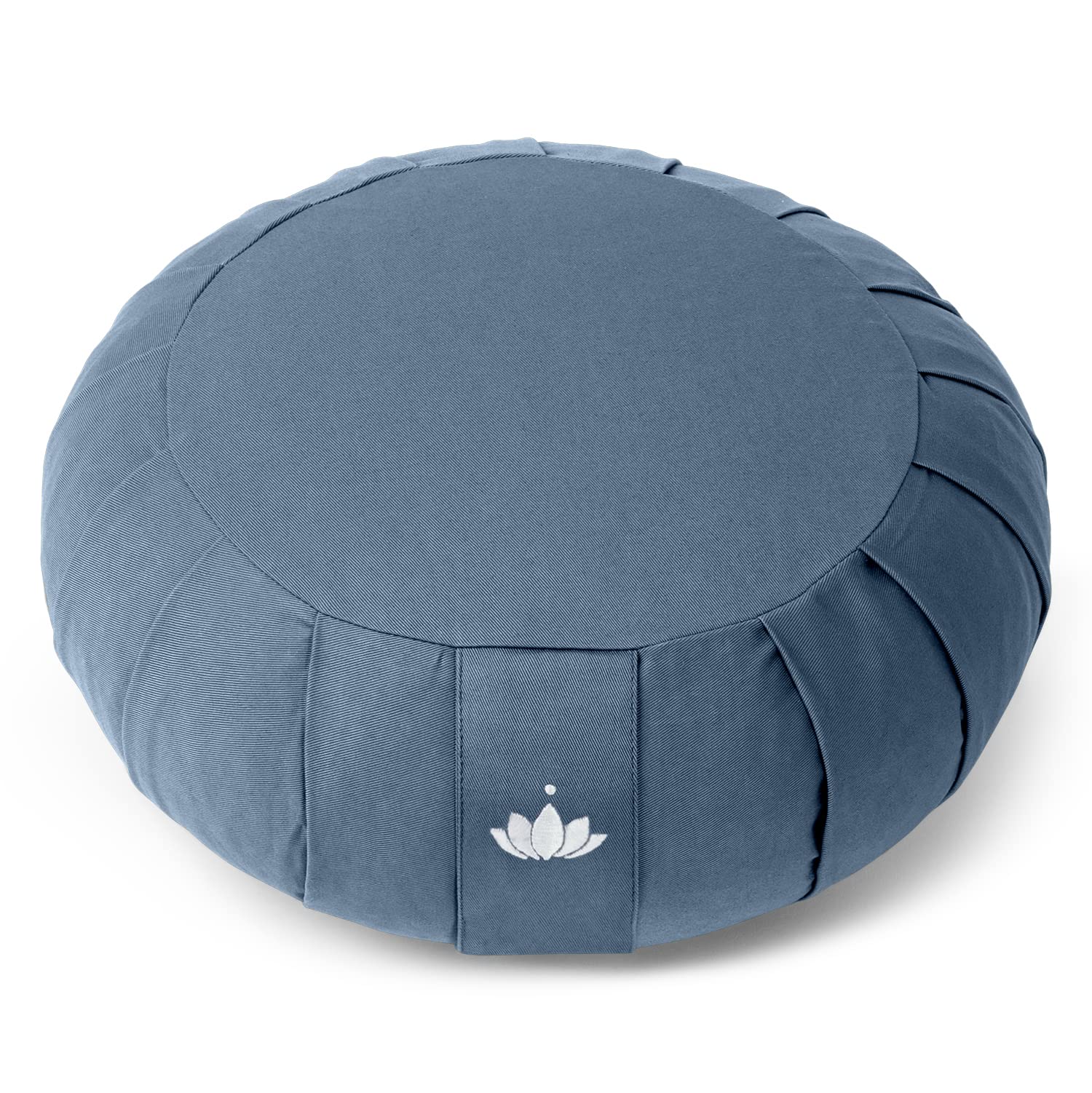 LOTUSCRAFTS Zafu cuscino da meditazione, altezza seduta 20 cm, modello Zen rotondo, cuscino da yoga, fodera in cotone lavabile, imbottitura in farro, certificato GOTS