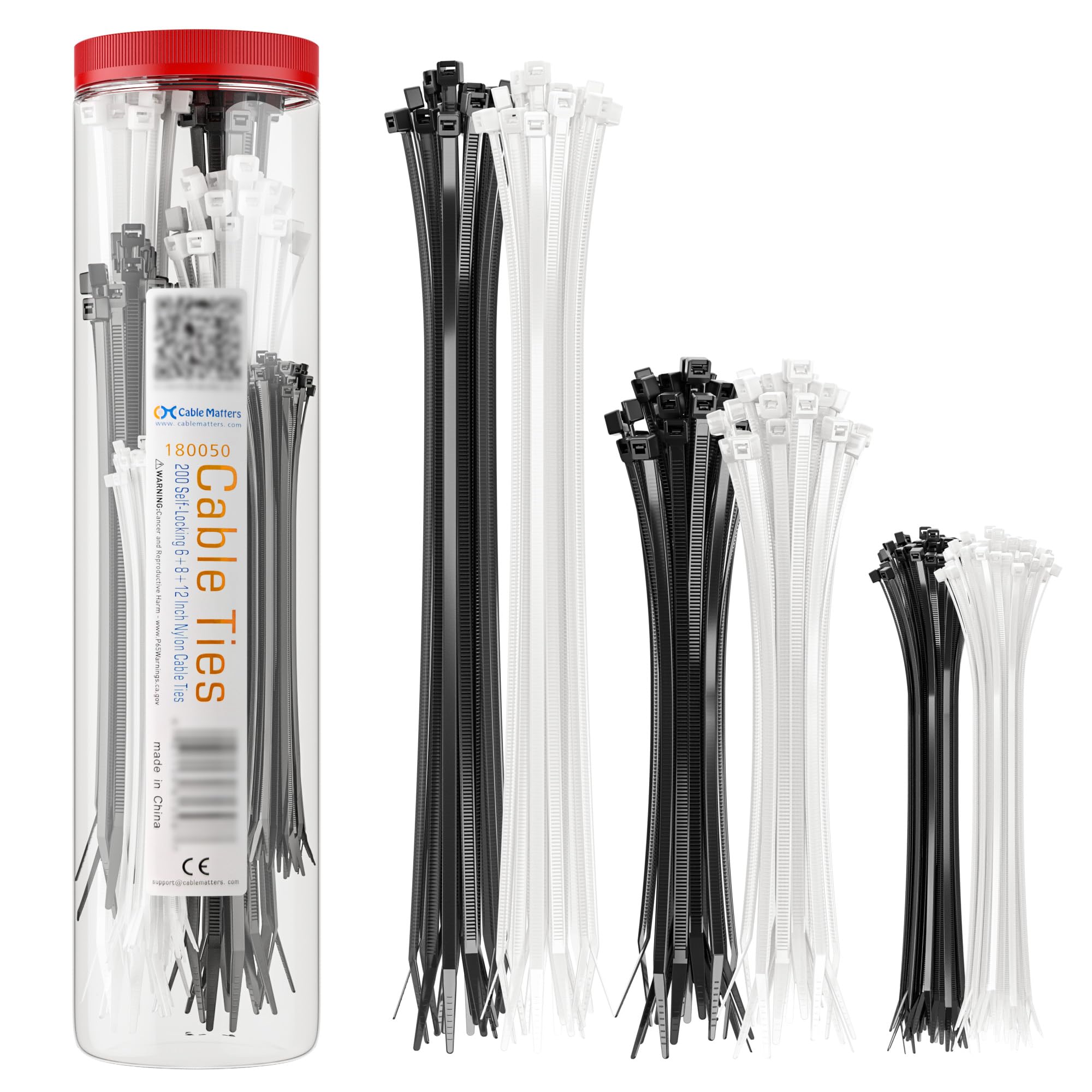 Amazon.co.jp: Cable Matters 200本セット 結束バンド – 15cm+20cm+