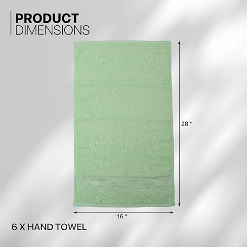 Miniatura 2 de MoNiBloom Juego de 6 toallas de mano 100% algodón para baño, hogar, hotel, spa, gimnasio, yoga, ducha, altamente absorbentes, ultra suaves, de