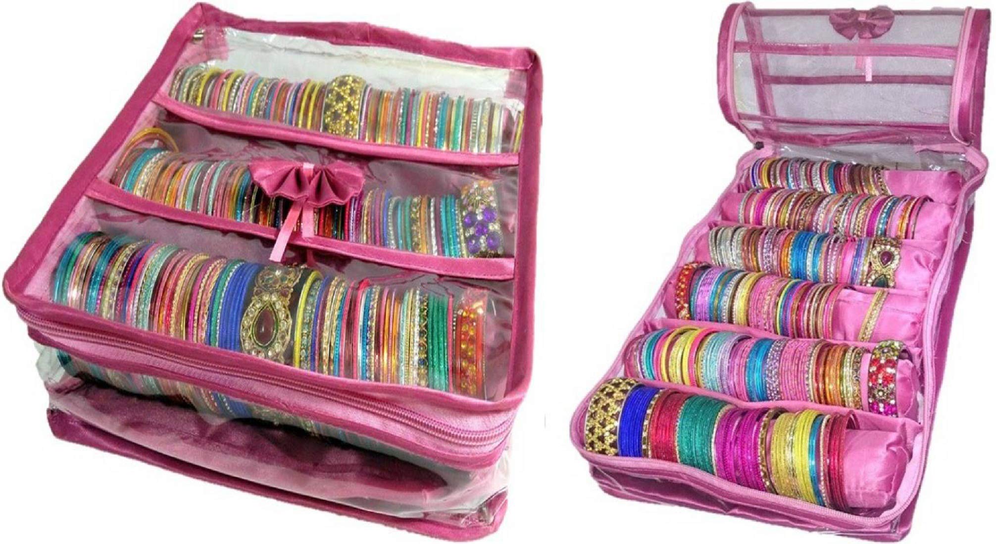 ultimatefahionista Combo 3rods 6rods Bangle Box for Women Stylish,Bangle Box for Storage churi Box Bracelet Watch Jewelery Organizer Makeup kit Jewellery Box(Pink) (B07LDSQMW8) Amazon Price History, Amazon Price Tracker