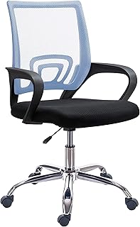 Vita, Silla de Oficina, Silla de Escritorio, Silla Despacho, Acabado en Azul y Negro, Medidas: 60 cm (Ancho) x 60 cm (Fondo) x 90-102 cm (Alto)