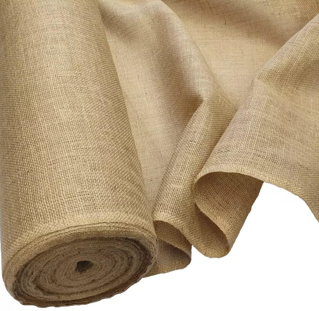 15 metres Hessian Fabric Roll 183cm 72" Wide 283gsm Ideal Schools Noticeboards Gardening Upholstery Festivals Screening Frost Protection Jute Burlap