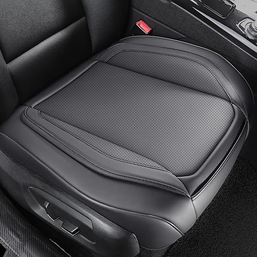 CAPITAUTO Juego completo de fundas de asiento de automóvil, fundas de asiento de piel sintética para automóviles SUV, súper transpirables, borde de
