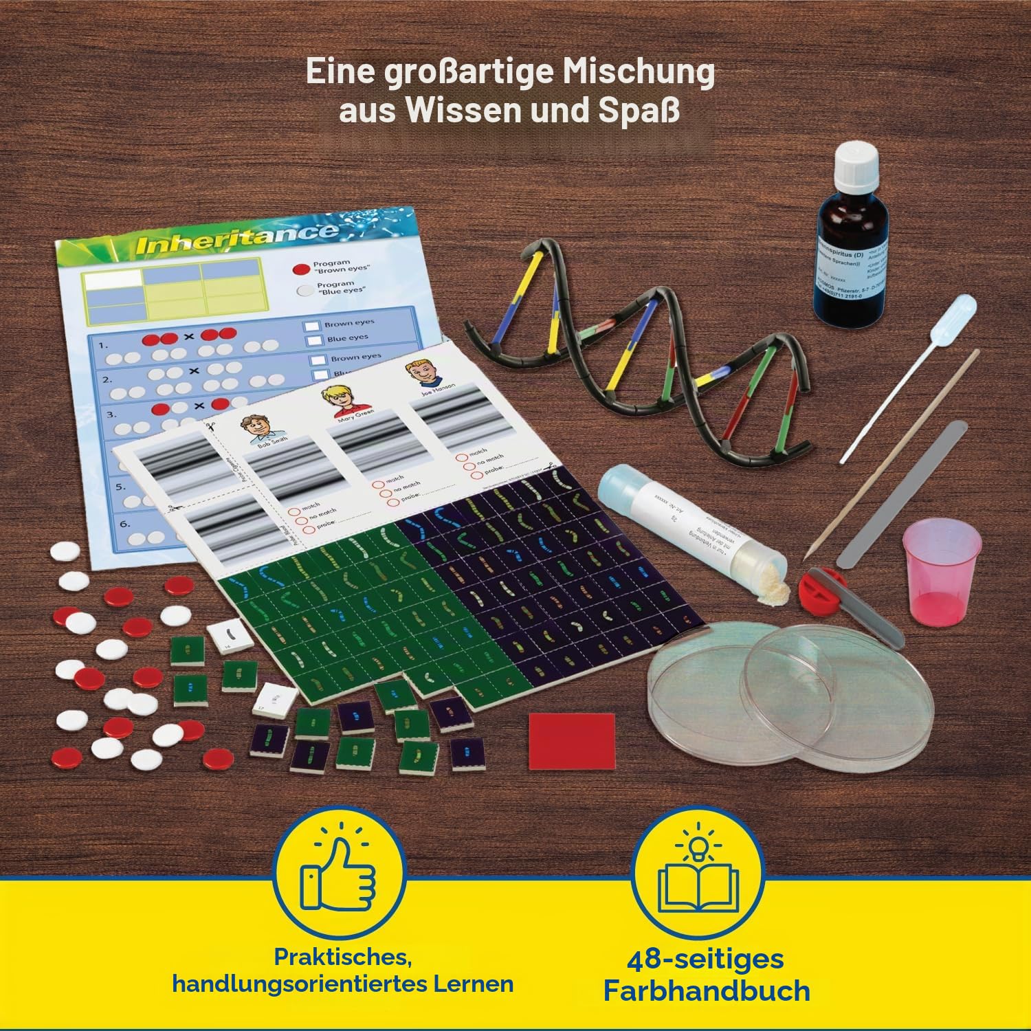 Thames & Kosmos, 665007, Genetics & DNA Lab, Learn About Biological Inheritance, Isolate Plant DNA in A Test Tube, 20 Experiments, Ages 10+