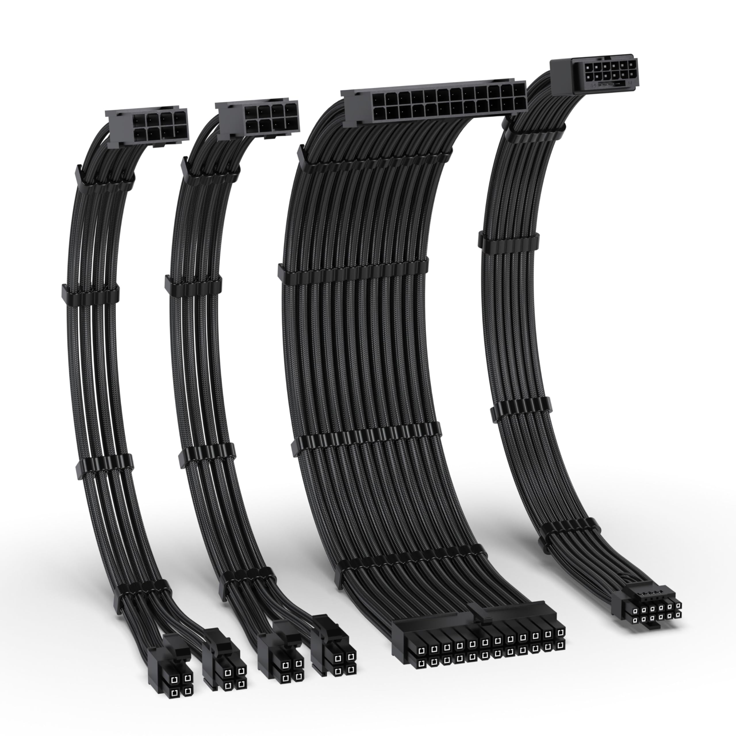 EZDIY-FAB 12VHPWR PSU Cable Extension Kit for RTX 50/40 Series,16AWG PCIE 5.0 Power Supply Cable Extension- 1x 24 Pin ATX /2X 8Pin (4+4) EPS / 1x12+4