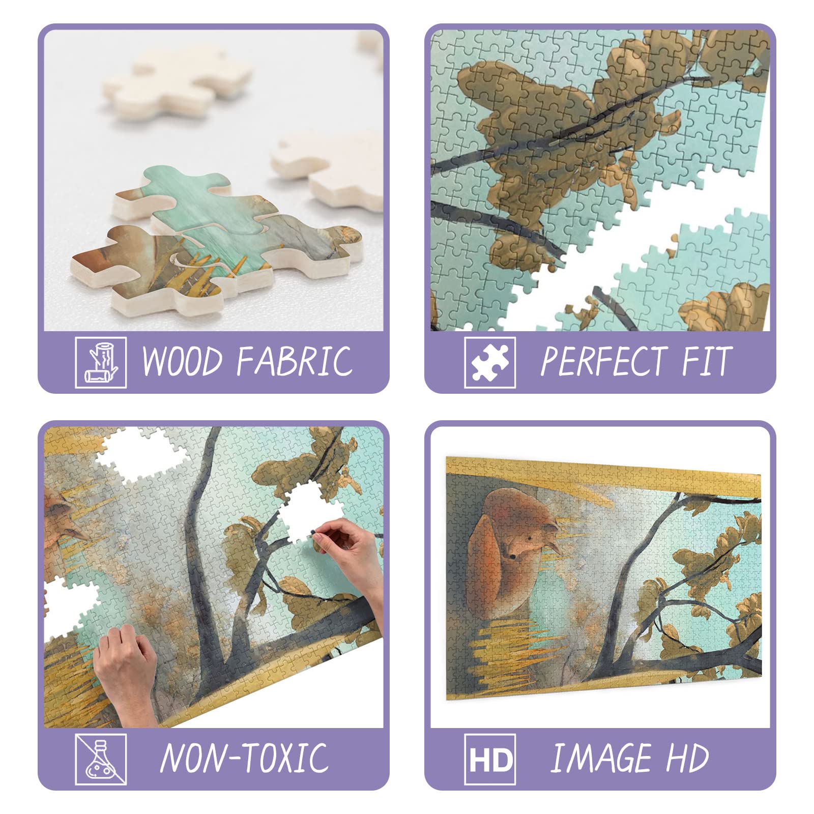 Puzzle en bois à coins arrondis – Puzzle de 1000 pièces pour adultes et personnes âgées – Art mural amusant – Cadeau unique – Excellent cadeau pour les amateurs de puzzle