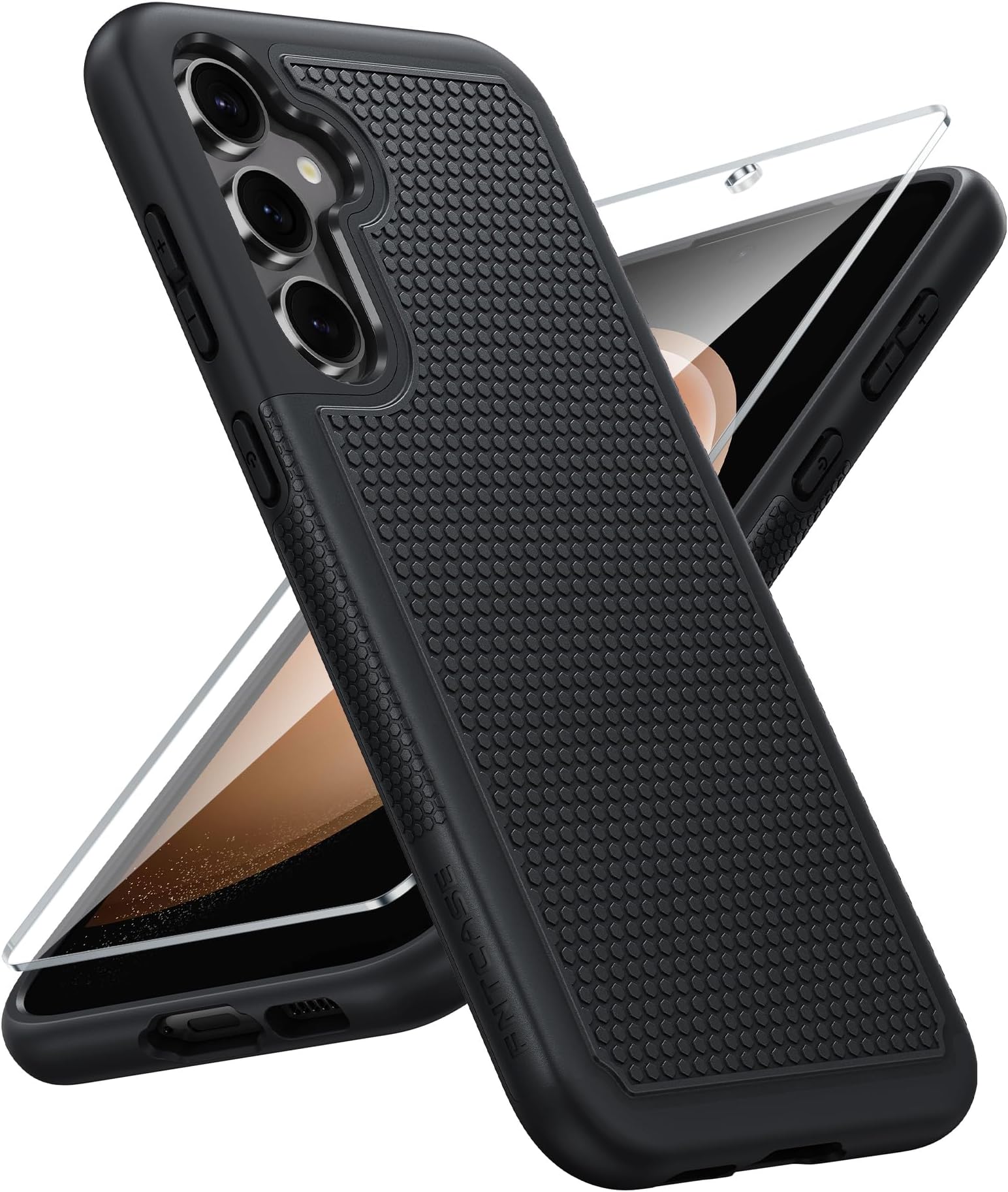 for Samsung Galaxy S23-FE Case: Dual Layer Protective Heavy Duty Cell Phone Cover Rugged Full Body Drop Protection Military Grade Shockproof Phone Case (Black Matte)
